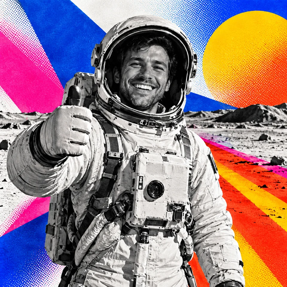 Astronaut, four-sentence style prompt