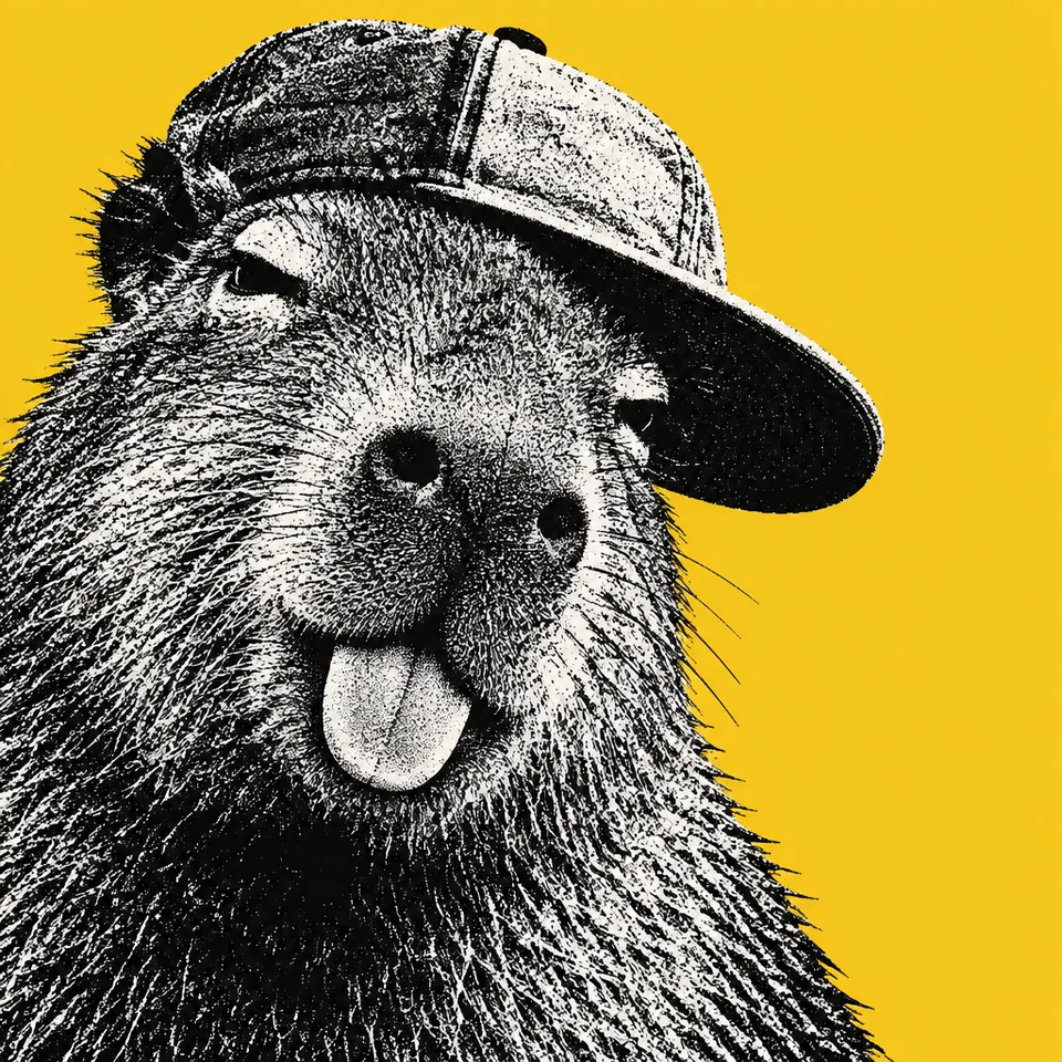 Capybara in a cap