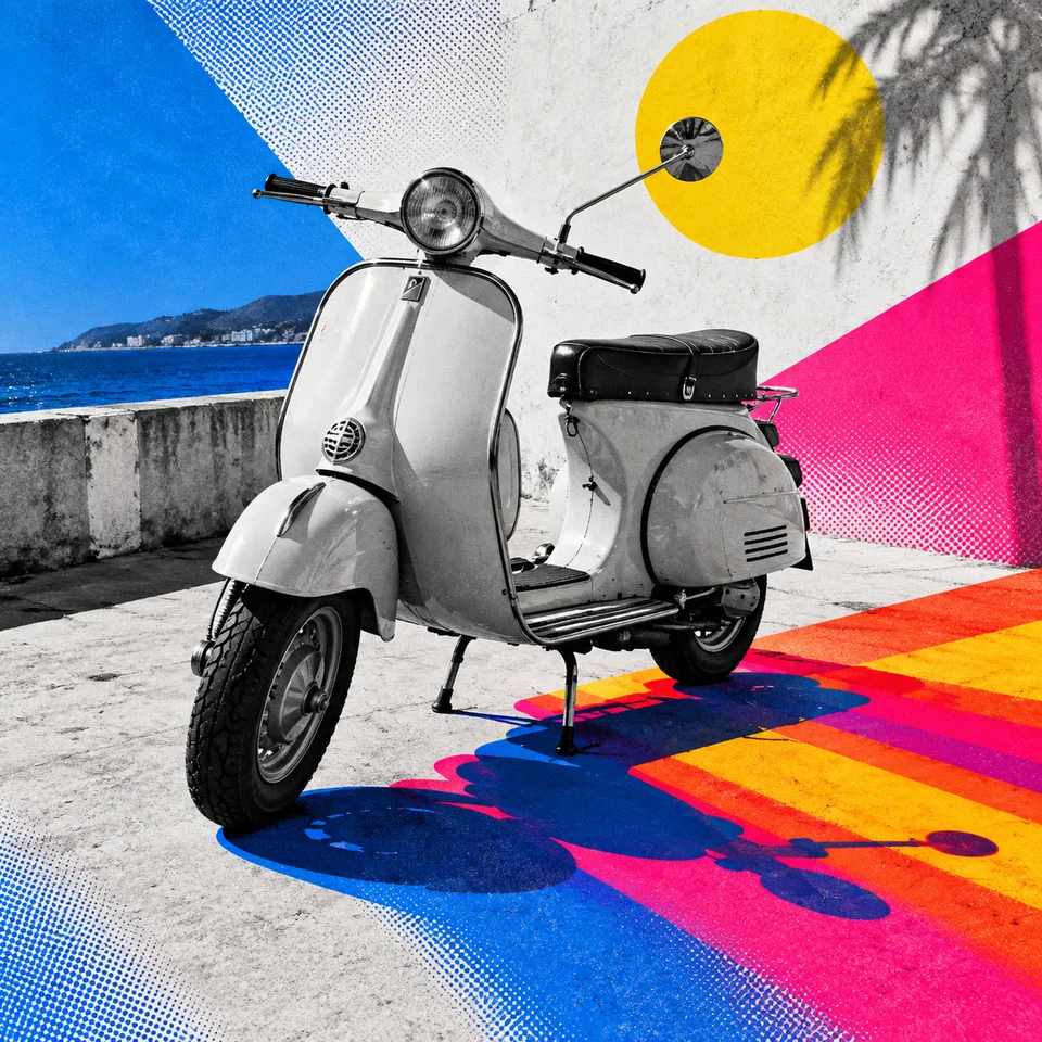 Scooter, four-sentence style prompt