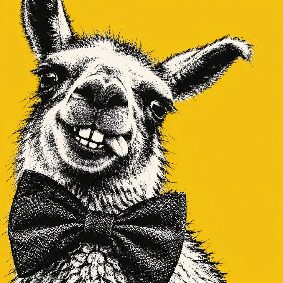 Llama in a bow tie